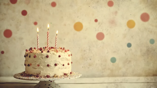 Handmade style birthday wallpaper with craft textures and personal touch.