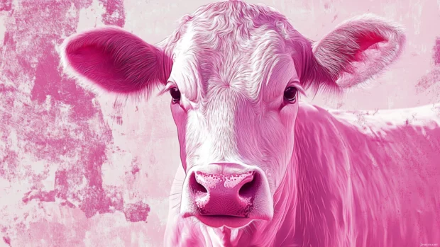 Highlight elegant textures by crafting pink cow print theme in an artistic and contemporary desktop format.