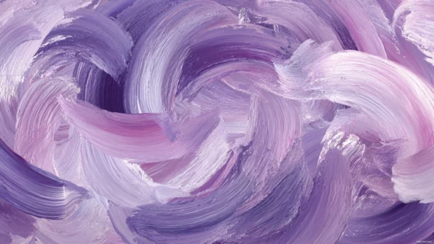 Lavender aesthetic abstract wallpaper with swirling lavender hues and layered translucent brush strokes.