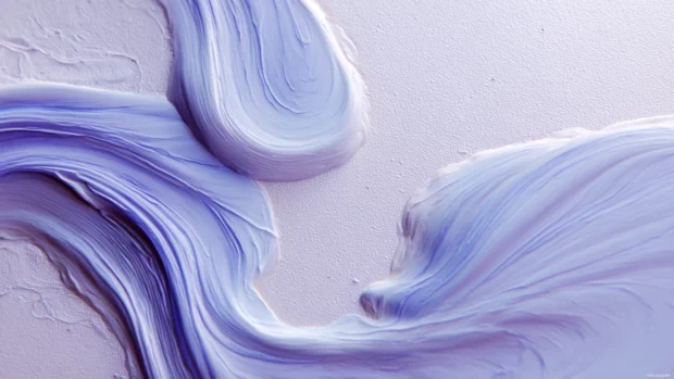Lavender color swirls in a minimalist fluid art style, set against pale textures.