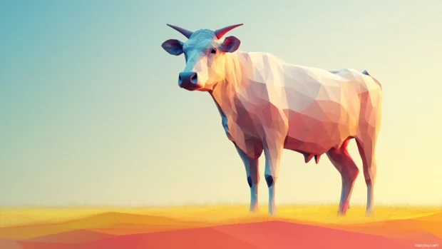 Let your desktop shine with a dynamic and modern version of minimalist cow wallpaper accented by smooth curves.