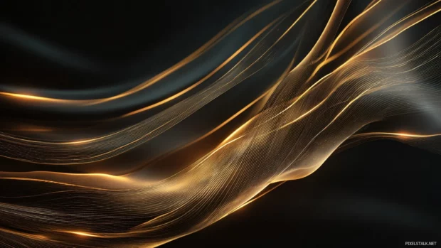Luxury black and gold abstract background with flowing lines and soft glowing highlights.