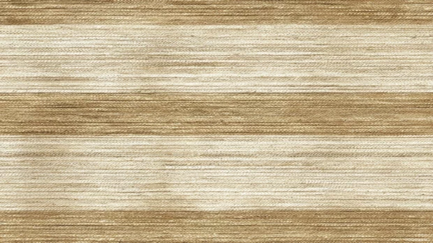 Luxury grasscloth wallpaper texture in wide horizontal stripes of natural woven fibers with soft gold accents.