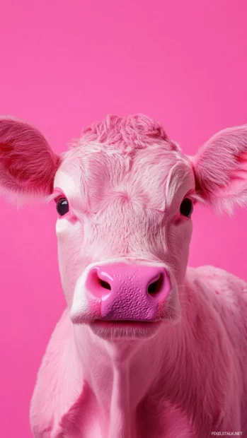 Make your iPhone stand out by designing artistic pink cow pattern in a lively pop art style.