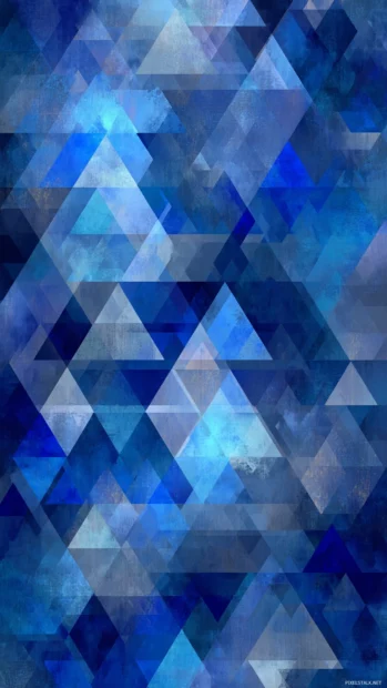 Modern Blue Geometric zigzag forms creating dynamic symmetry in a clean phone wallpaper.