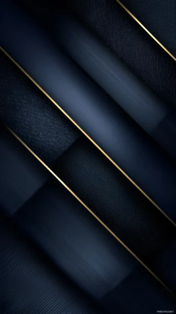 Modern luxury wallpaper texture mobile version showcasing sleek diagonal metallic lines on deep navy silk backdrop.