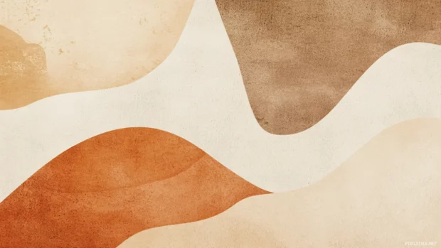 Organic shapes in Earth tone color scheme, minimal background, soft texture.