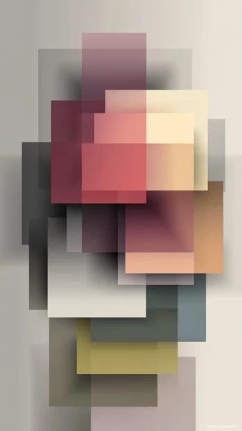 Overlapping abstract forms in a vertical stack for a Modern Geometric phone background.