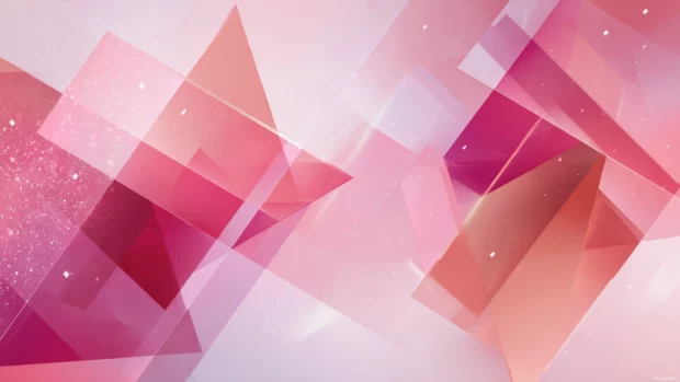 Pink geometric background using angular forms and transparent overlays.