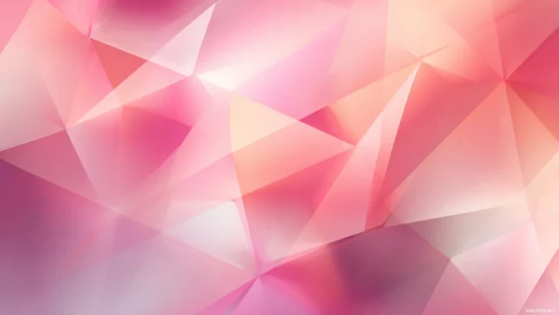 Pink geometric wallpaper 4k combining abstract vector triangles with soft pink gradient lighting.