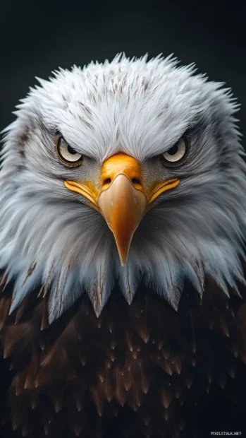 Realistic eagle wallpaper for iPhone showing sharp talons, piercing eyes, and detailed textures.