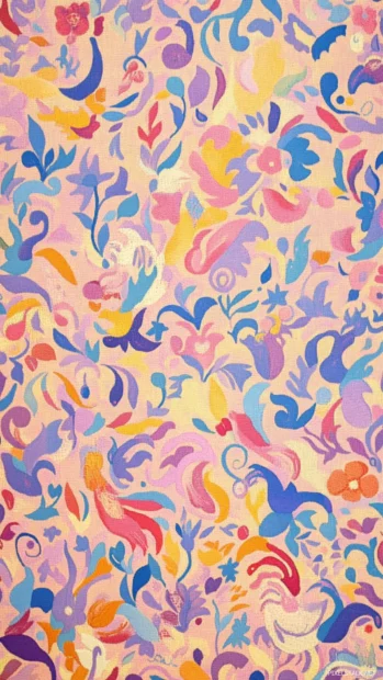 Repeating Stitch and Angel motifs blended into a pastel aesthetic pattern.