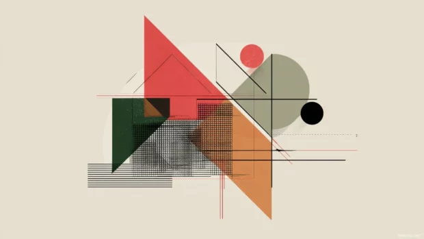 Sharp angles and intersecting lines creating a minimal yet bold Modern Geometric layout.