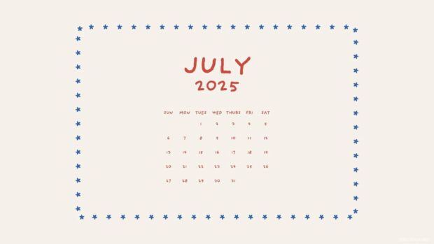 Simple Calendar July 2025 Background (2).