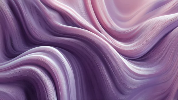 Smooth abstract waves in lavender color with subtle highlights and soft motion.