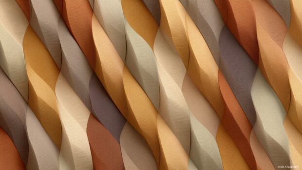 Soft abstract Geometric waves made from interlocked parallelograms in muted earth tones.