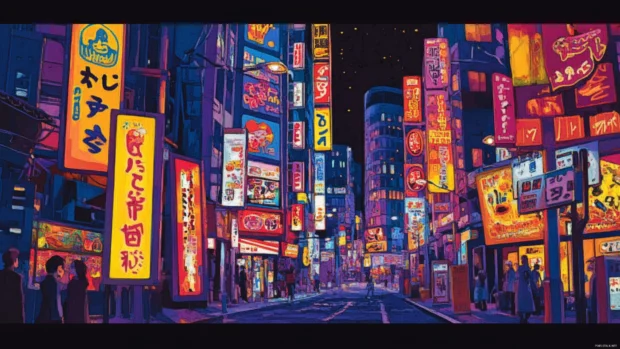 Tokyo streets bustling with energy at night filled with colorful signs and people exploring.