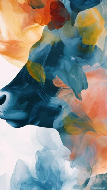 Transform abstract cow print design into a dreamy iphone backdrop with airy layouts and soft hues.