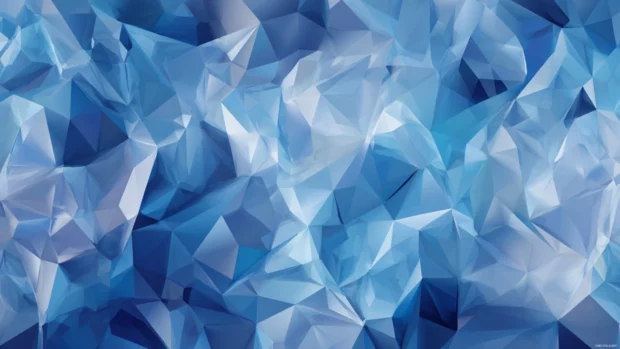 Vibrant Blue Geometric polygonal pattern resembling ice shards in a fractured layout.