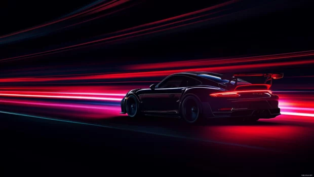 Vivid Porsche 911 gt3 rs wallpaper portraying sleek lines and aerodynamic power.