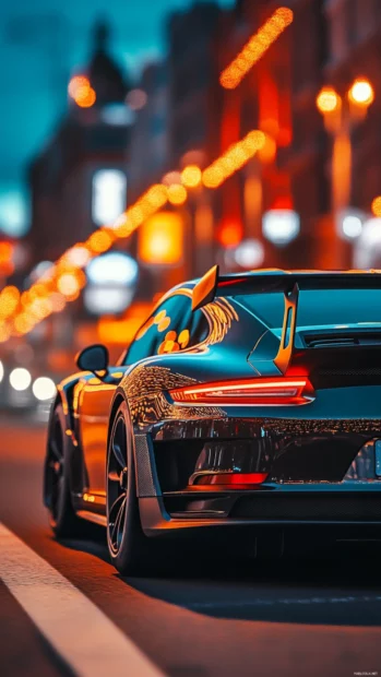 iPhone Porsche 911 gt3 rs wallpaper showing luxury car essence and track ready appeal.