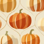A clean and modern pumpkin tile using geometric lines and warm earthy hues.