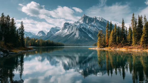 A collection of free cool nature background images showcasing tranquil lakes and majestic mountains, ideal for personal use.