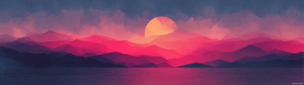 A digital abstract landscape with geometric shapes and gradients, ideal for a modern tech setup.