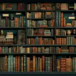 A digital library wallpaper that emphasizes technology and innovation in reading, ideal for tech enthusiasts