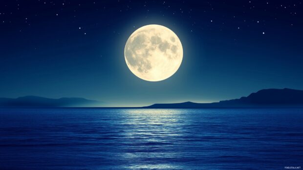 A glowing full moon background wallpaper.