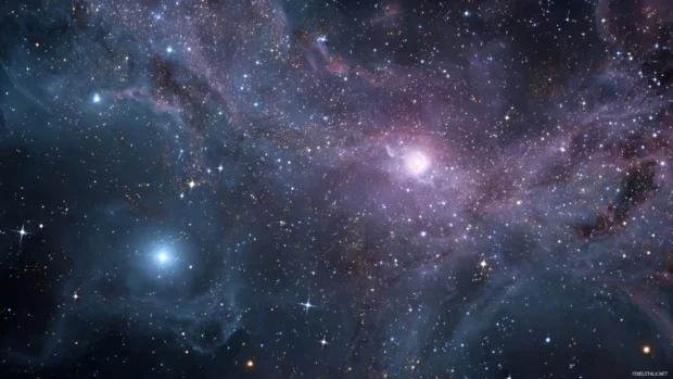 A stunning high resolution wallpaper for desktop background, featuring a galaxy filled with twinkling stars and planets.