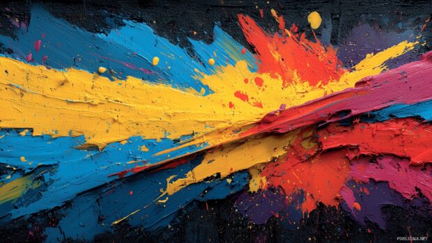 Abstract cool backgrounds hd with a bold splash of paint and dynamic brush strokes creating a sense of movement.