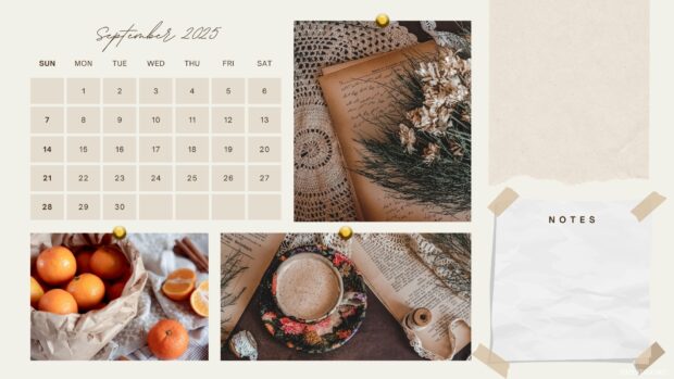 Aesthetic September 2025 Desktop Calendar Wallpapers (1).
