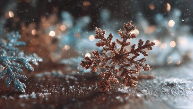 Aesthetic snowflake wallpaper hd that adds a touch of holiday charm to any desktop.