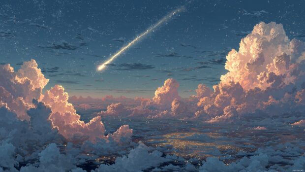 Animated desktop sky backgrounds featuring shooting stars and twinkling lights.