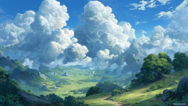 Anime awesome wallpaper desktop hd portraying a breathtaking fantasy world.