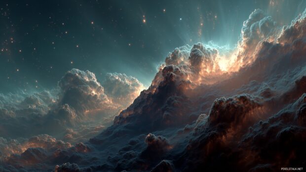 Artistic Hubble telescope wallpapers hd that evoke a sense of wonder through cosmic abstraction.