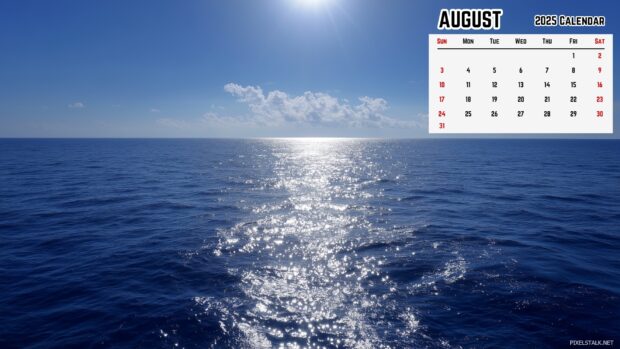 August 2025 Calendar Desktop Background of Nature (2).