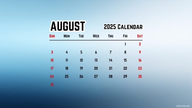 August 2025 Calendar Desktop Summer Wallpaper (5).