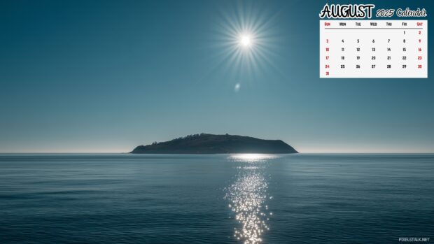 August 2025 Calendar Desktop Summer Wallpaper (7).