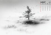 August 2025 Calendar HD Wallpaper (1).