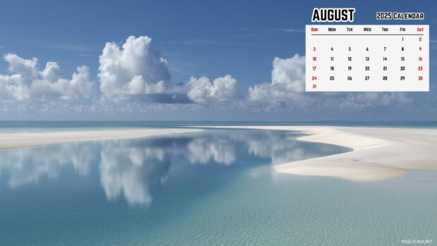 August 2025 Calendar Sea Desktop Background (2).