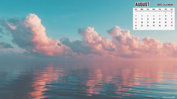 August 2025 Calendar Sea Desktop Background (4).