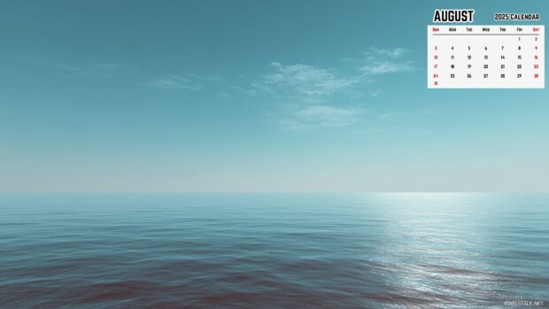 August 2025 Calendar Sea Desktop Background (5).