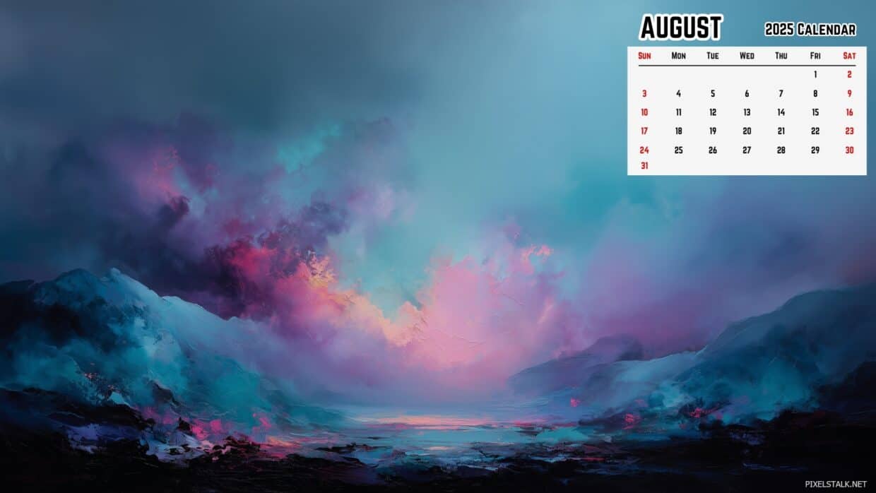 August 2025 Calendar Wallpaper HD PixelsTalk — free download