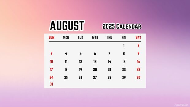 August 2025 Calendar Wallpaper HD free download (2).