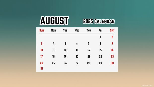 August 2025 Desktop Wallpaper HD Calendar (2).