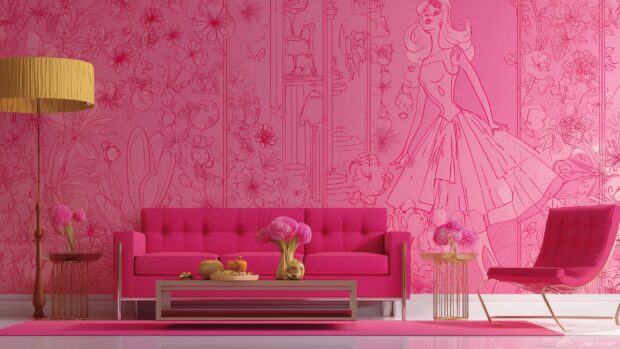 Barbie backgrounds wallpaper that blends elegance with playful graphics.