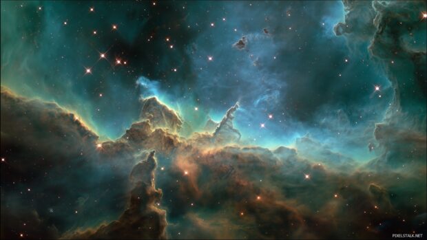 Beautiful Hubble telescope wallpapers hd highlighting the ethereal glow of interstellar clouds.