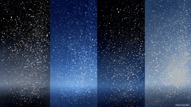 Blue and black gradient backgrounds resembling a night sky filled with stars.